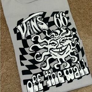 Vans Men’s Gray Tee with Black and White Sun Graphic